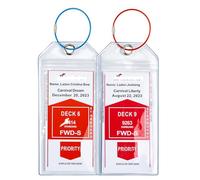 Cruise Ship Essentials for Carnival, Princess, NCL, MSC by JOLLYANTS, Cruise Luggage Tag Holders, Cruise Must Haves Waterproof & Reusable, 2 Clear, Carnival, Princess, MSC, NCL, Carnival, Princess