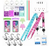 Cruise Ship Essentials Kit 2026, Cruise and Vacation Essentials Including Cruise Lanyard, Power Strip, Magnetic Hooks, Luggage Tag Holder, Towel Bnad, Phone Pounch, Phone Patches for All Cruise Lines