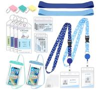 cruise Ship Essentials Kits 2025 with 2 Pack Lanyards, ID Holder, 4 Luggage Tags, 3 Hooks, Waterproof Phone Pouch, 2 Towel Bands, 2 Storage Bags