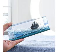 Cruise Ship Fluid Drift Bottle, Thousand Sunny Ship in Acrylic, Unsinkable Boat in a Box, Model Ship, Stress Relief Toy, Ship for and Home Decoration (14.5 x 5 x 5.2 cm)