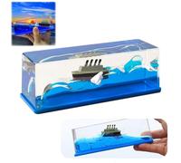 Cruise Ship Fluid Drift Bottle, Unsinkable Cruise Ship Model, Cruise Ship Fluid Drift Bottle, Titanic Model, Unsinkable Boat in a Box for Indoor Table Decoration Car Display Cases