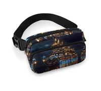 Cruise Ship in Night Bum Bag Waist Fanny Pack for Women Men Adjustable Bumbag Running Belt for Running