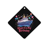 Cruise Ship It's My Birthday Car Air Freshener Decorative Hanging Aromatherapy Tablets for Car Trucks Rhombus