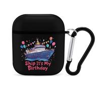 Cruise Ship It's My Birthday Case Cover Compatible with AirPods 1&2 Protective PC Shell Carrying Case with Keychain