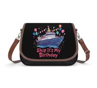 Cruise Ship It's My Birthday Crossbody Bags for Women Leather Tote Bag Travel Purse Shoulder Bag for Work Shopping
