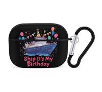 Cruise Ship It's My Birthday Headphone Case Compatible with AirPods Pro PC Shell Carrying Case with Keychain Black-style