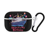 Cruise Ship It's My Birthday Headphone Case Compatible with AirPods Pro PC Shell Carrying Case with Keychain White-style