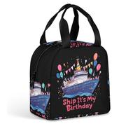 Cruise Ship It's My Birthday Lunch Bag for Women Men Insulated Lunch Box Lunch Tote Bag for Work Picnic