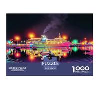 Cruise Ship Jigsaw Puzzles Puzzle for Adults Kids. 1000 Piece Harbor Lights Great Gifts Challenge Toy Educational Games Home Decoration for Adults& Kids Age 14 Years Up 52x38cm/1000pcs