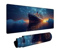 Cruise Ship Mouse Mat Sunset Mouse pad, Desk Mat Large 16 x 32 in with Stitched Edges Anti-Slip Rubber Base for Autumn Decorations Desk Accessories and Gaming Laptop Computer Gifts for Men FSBD-8302