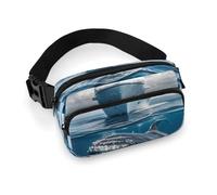 Cruise Ship Ocean Killer Whale Fanny Pack for Men Women, Durable Sling Chest Bag with Adjustable Strap & Large Pocket, Small Crossbody Bag for Running, Hiking, Cycling, Travel