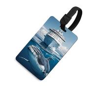 Cruise Ship Ocean Killer Whale Luggage Tags Durable TPU Suitcase Tag with Info Card, Scratch-Resistant Bag Tags for Suitcases, Travel Bags & Backpacks, Easy to Identify