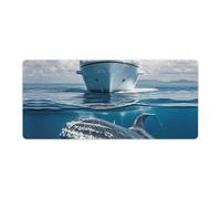 Cruise Ship Ocean Killer Whale Mouse Pad, Non-Slip Rubber Desk Mat with Stitched Edge, Large Mouse Pad for Keyboard, Laptop, Office & Home Decor, 40x90cm