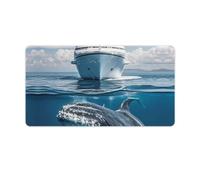 Cruise Ship Ocean Killer Whale Mouse Pad, Non-Slip Rubber Desk Mat with Stitched Edge, Large Mouse Pad for Keyboard, Laptop, Office & Home Decor, 40X75cm
