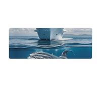 Cruise Ship Ocean Killer Whale Mouse Pad, Non-Slip Rubber Desk Mat with Stitched Edge, Large Mouse Pad for Keyboard, Laptop, Office & Home Decor, 30x80cm