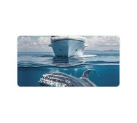 Cruise Ship Ocean Killer Whale Mouse Pad, Non-Slip Rubber Desk Mat with Stitched Edge, Large Mouse Pad for Keyboard, Laptop, Office & Home Decor, 30x60cm