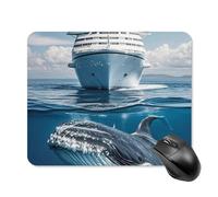 Cruise Ship Ocean Killer Whale Mouse Pad Non-Slip & Waterproof Mousepad for Desk, Ultra Thin Rectangle Mouse Mat for Office, Gaming, 20 * 25cm