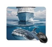 Cruise Ship Ocean Killer Whale Mouse Pad Non-Slip & Waterproof Mousepad for Desk, Ultra Thin Rectangle Mouse Mat for Office, Gaming, 25 * 30cm