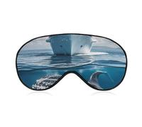 Cruise Ship Ocean Killer Whale Sleep Mask for Women Men, Breathable Soft Sleeping Mask Adjustable Eye Cover Light Blocking Eye Masks for Travel, Home, Office, Nap, Flights