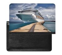 Cruise Ship Passport Holder Cover Leather Passport Wallet RFID Blocking Travel Wallet Documents Organizer Passport Protector Passport Cover for Men&Women