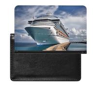 Cruise Ship Passport Holder Premium PU Leather Passport Cover Portable Travel Passport Protector Case Unisex Travel Essentials Document Organizer for Vacation Business Trips