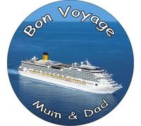 CRUISE SHIP Premium Quality Edible Large 7.5 Inch Round Icing Cake Topper - Text can be Customizable - Make your Celebrations Memorable with Our Delightful Charming Cake Toppers ship liner D1