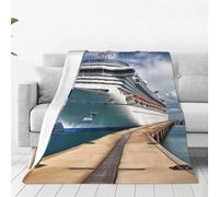 Cruise Ship Print Throw Blanket Lightweight Soft Flannel Blankets Luxury Warm Fleece Blanket for Bed Couch Sofa 50"x40"