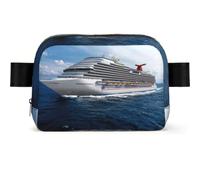 Cruise Ship Print Unisex Waist Bag Wear-Resistant Belt Bag Hip Bag with Adjustable Strap for Hiking and Travel