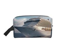 Cruise Ship Prints Makeup Bags for Women Girls Large Capacity Zipper Cosmetic Bag Travel Toiletry Bag Organizer with Handle