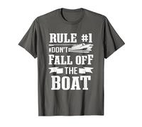 Cruise Ship Tourist Cruising Rule 1 Don't Fall Off The Boat T-Shirt, Men, Asphalt Grey, X-Large