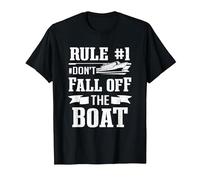 Cruise Ship Tourist Cruising Rule 1 Don't Fall Off The Boat T-Shirt, Men, Black, Large