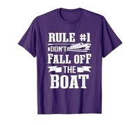 Cruise Ship Tourist Cruising Rule 1 Don't Fall Off The Boat T-Shirt, Men, Purple, Medium