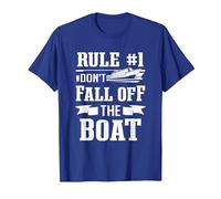 Cruise Ship Tourist Cruising Rule 1 Don't Fall Off The Boat T-Shirt, Men, Royal Blue, Medium