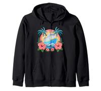Cruise Ship Vacation Summer Sunset Cruise Trip Cruising Zip Hoodie