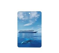 Cruise ships and whales 4 Pcs Car Air Freshener Cards, Hanging Disposable Card Fresheners for Vehicles, Lavender Scented