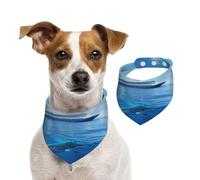 Cruise Ships and Whales Dog Bandana for Small Medium Large Dogs, Cat Dogs Kerchief Triangle Bibs Scarf for Girl Or Boy