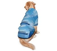 Cruise Ships and Whales Dog Hoodie â€“ Soft & Breathable Polyester Pet Clothes for Medium, and Large Dogs