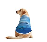 Cruise Ships and Whales Dog Shirt for Large & Medium Dogs - Mesh Breathable Pet T-Shirts, Perfect for Daily Wear and Special Occasions