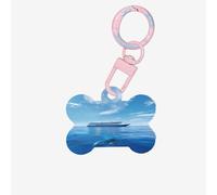 Cruise Ships and Whales Dog Tags Bone-Shaped Pet Tag,Acrylic Pet ID Tags Durable and Stylish,Perfect for Small to Large Pets