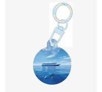 Cruise Ships and Whales Dog Tags Round Pet Tag,Acrylic Pet ID Tags Durable and Stylish,Perfect for Small to Large Pets