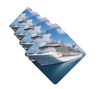 Cruise Ships Car Air Freshener Cards Set of 4 Pieces Long Lasting Hanging Scented Cards for Bedroom Wardrobe Car Aromatherapy Tablets for Men Women Rearview Mirror Pendant