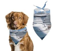 Cruise Ships Dog Bandana Triangle Dog Scarf Washable Polyester Dog Bibs Cute Pet Bandana for Medium Large Dogs Puppy and Cats