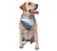 Cruise Ships Dog Bandanas Triangle Puppy Scarfs for Boy and Girl, Washable Daily Bibs Handkerchief Customize Dog & Cat Neckwear, Birthday Cute Soft Pet Scarf Kerchief