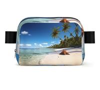 Cruise Ships Fanny Pack Crossbody Waist Bag Pack Waterproof Mini Belt Bag Bum Hip Bag for Men Women, Coconut Palm Beach, One Size