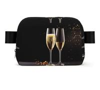 Cruise Ships Fanny Pack Crossbody Waist Bag Pack Waterproof Mini Belt Bag Bum Hip Bag for Men Women, Champagne Glass, One Size