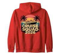 CRUISE SQUAD 2026 Ship Palm Trees Sunset Ocean Summer Zip Hoodie