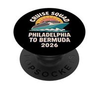 Cruise Squad Philadelphia To Bermuda 2026 Vintage Travel PopSockets Adhesive PopGrip