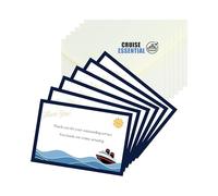 Cruise Staff Thank You Cards with Matching Envelopes [6 Pack] - Show Appreciation to Staff - Say Thank You in Style - Ideal for P&O, Marella, MSC and more - Cruise Essentials by Anchors Up