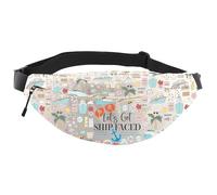 Cruise Travel Fanny Pack Waist Bag Cruise Ship Gift Let's Get Ship Faced Bachelorette Party Boat Nautical Gift (Ship Faced WB EU)