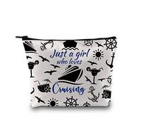 Cruise Trip Vacation Gift Family Cruise Gift Just a Girl Who Loves Cruising Travel Makeup Bag Cruising Lover Gift (Loves Cruising Bag EU)